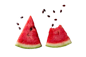 Sliced watermelon isolated on white, a Food & Drink Photo by Yulia Furman