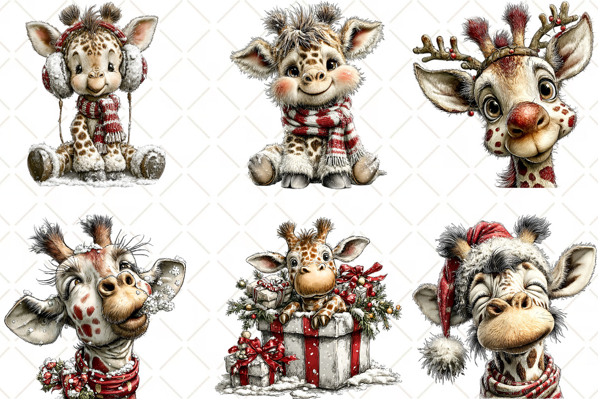 Winter Giraffe Clipart, an Illustration by Black Bird Studio (Photo 4 of 6)