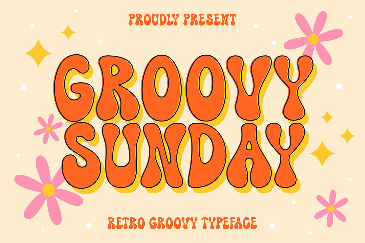 Groovy Sunday - Retro Font, a Sans Serif Font by Keithzo (Photo 1 of 8)