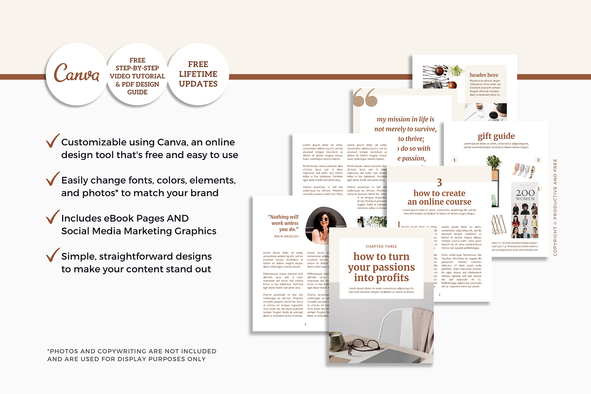 Canva E-book Template | 80+ Pages, a Magazine Template by ProductiveandFree (Photo 4 of 23)