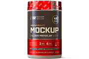 2lb Whey Protein Jar Mockup B3-Pro, a Packaging Mockup by Design Warlord (Thumbnail 1 of 16)