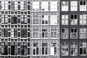 Black and white Amsterdam windows, an Architecture Photo by BOOCYS