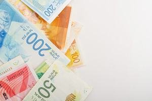 Israeli bills stock picture