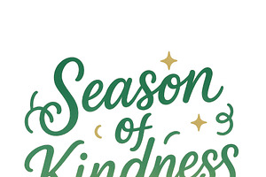 Season of kindness text design with, an Illustration by Dvoevnore photos