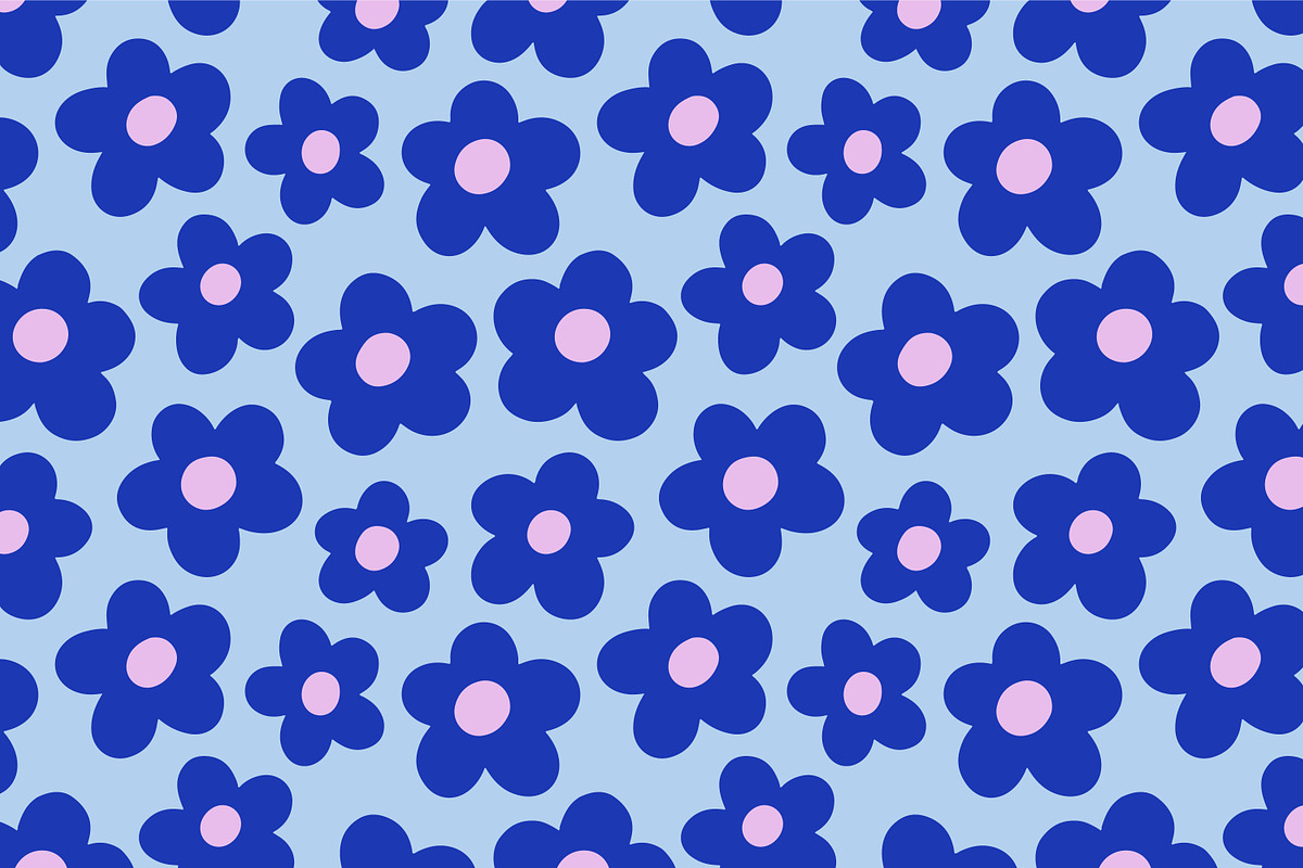 Groovy flowers on seamless patterns, a Pattern Graphic by Good Studio (Photo 2 of 10)