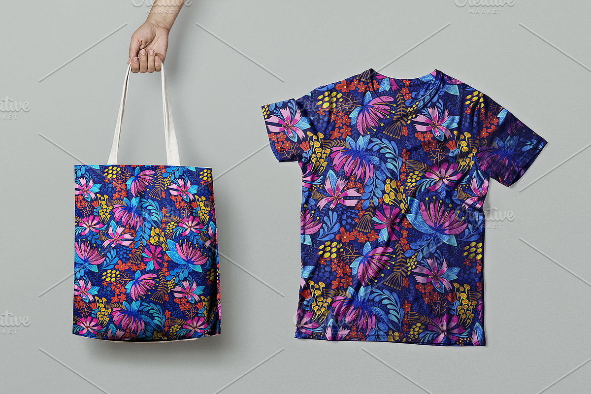 Bright flowers seamless pattern, a Pattern Graphic by palllna (Photo 7 of 7)