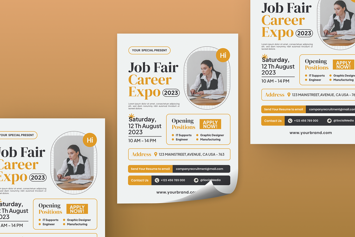 Job Fair Flyer, a Flyer Template by SquidPixey (Photo 3 of 5)