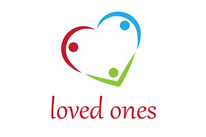Heart shape with people logo, a Person Illustration by LogosDen