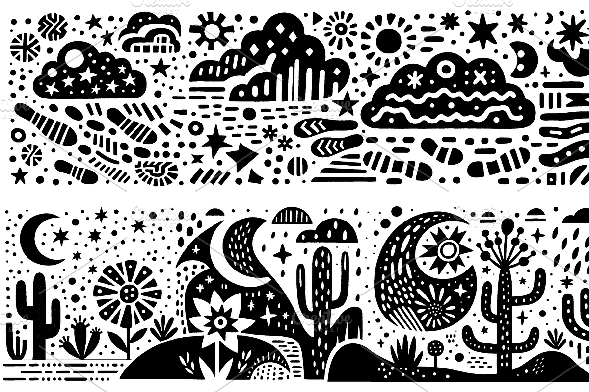 Vintage Flowers Folk Art, a Decorative Illustration by devastd (Photo 8 of 28)