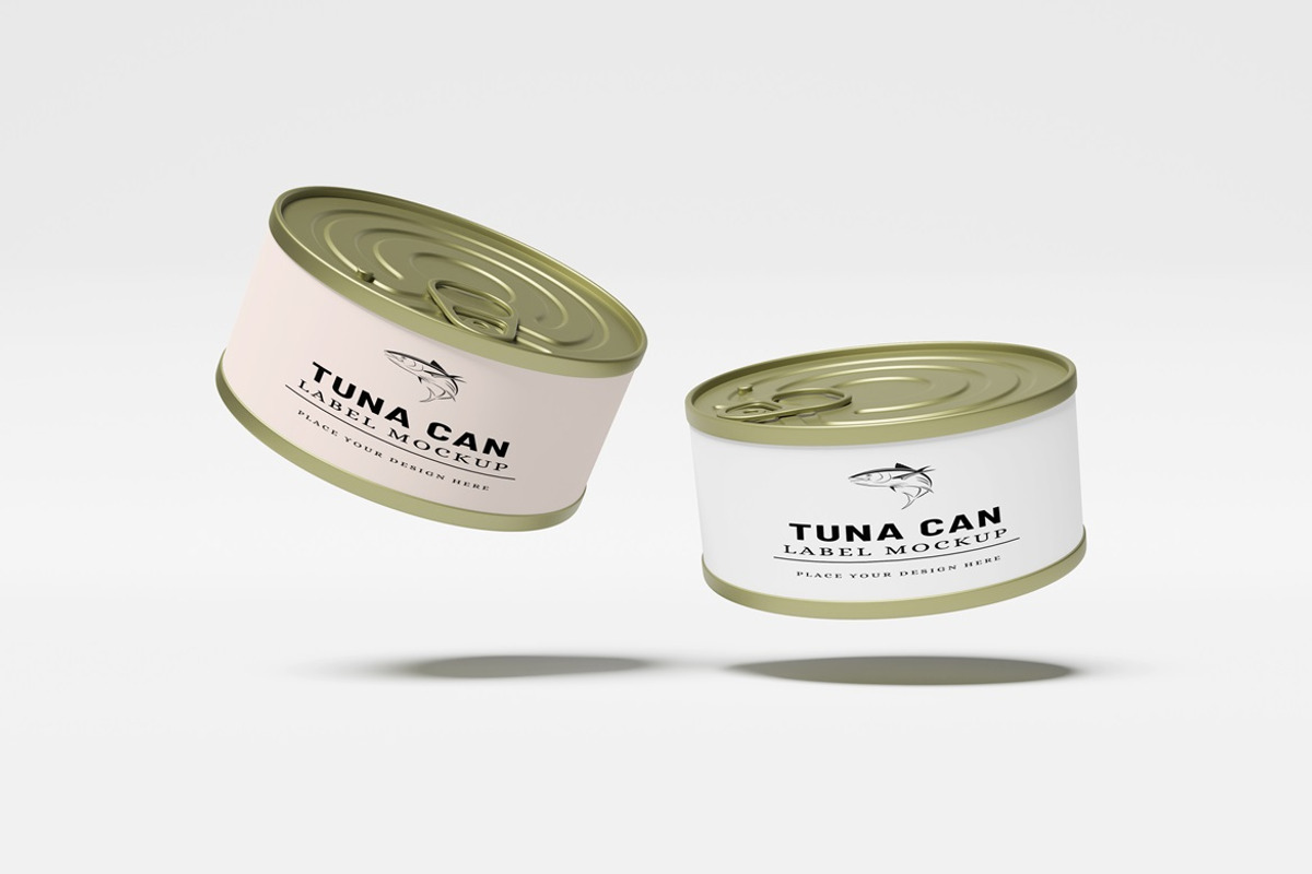 Tuna Can Packaging Mockup, a Packaging Mockup by GraphicWindow (Photo 2 of 6)