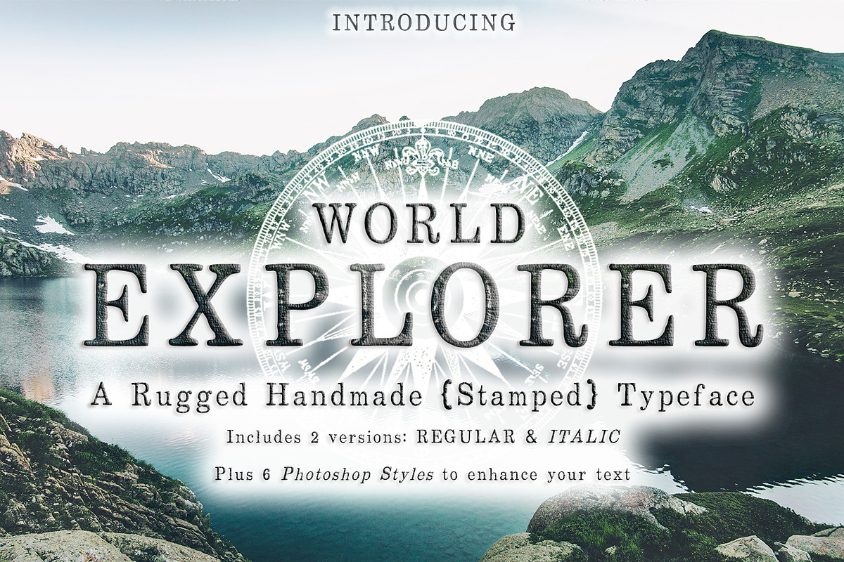 World Explorer Handmade Stamped Font, a Serif Font by Le Paper Cafe (Photo 1 of 10)