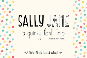 Sally Jane San Serif Font Trio, a Sans Serif Font by On the Mark Designs
