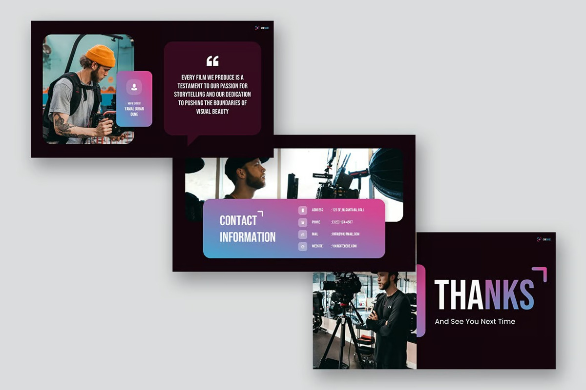 Movie Studio Production GSlides, a Presentation Template by Fit-tee (Photo 2 of 10)