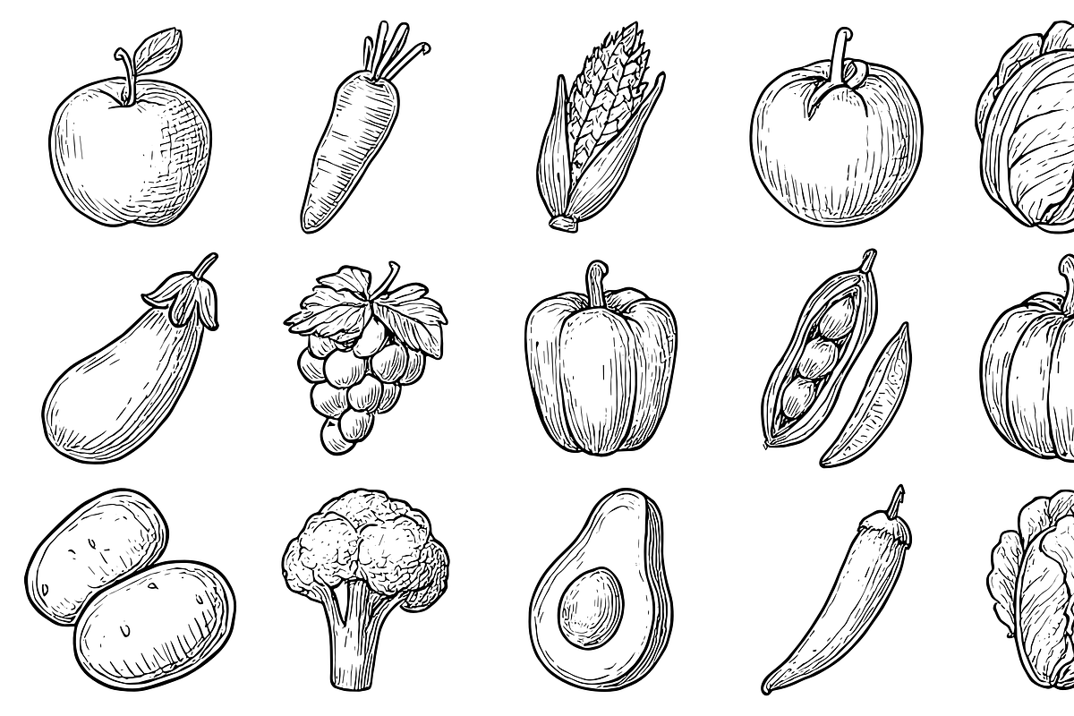 Fruits and Vegetables Collection, an Object Graphic by nikagraphic (Photo 2 of 3)