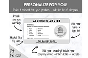 EDITABLE Food Allergy Label Template, a Templates & Theme by Templatables (Thumbnail 3 of 8)