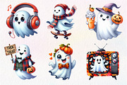 Funny Retro Halloween Ghost Clipart, an Illustration by Dream Creation (Thumbnail 5 of 7)
