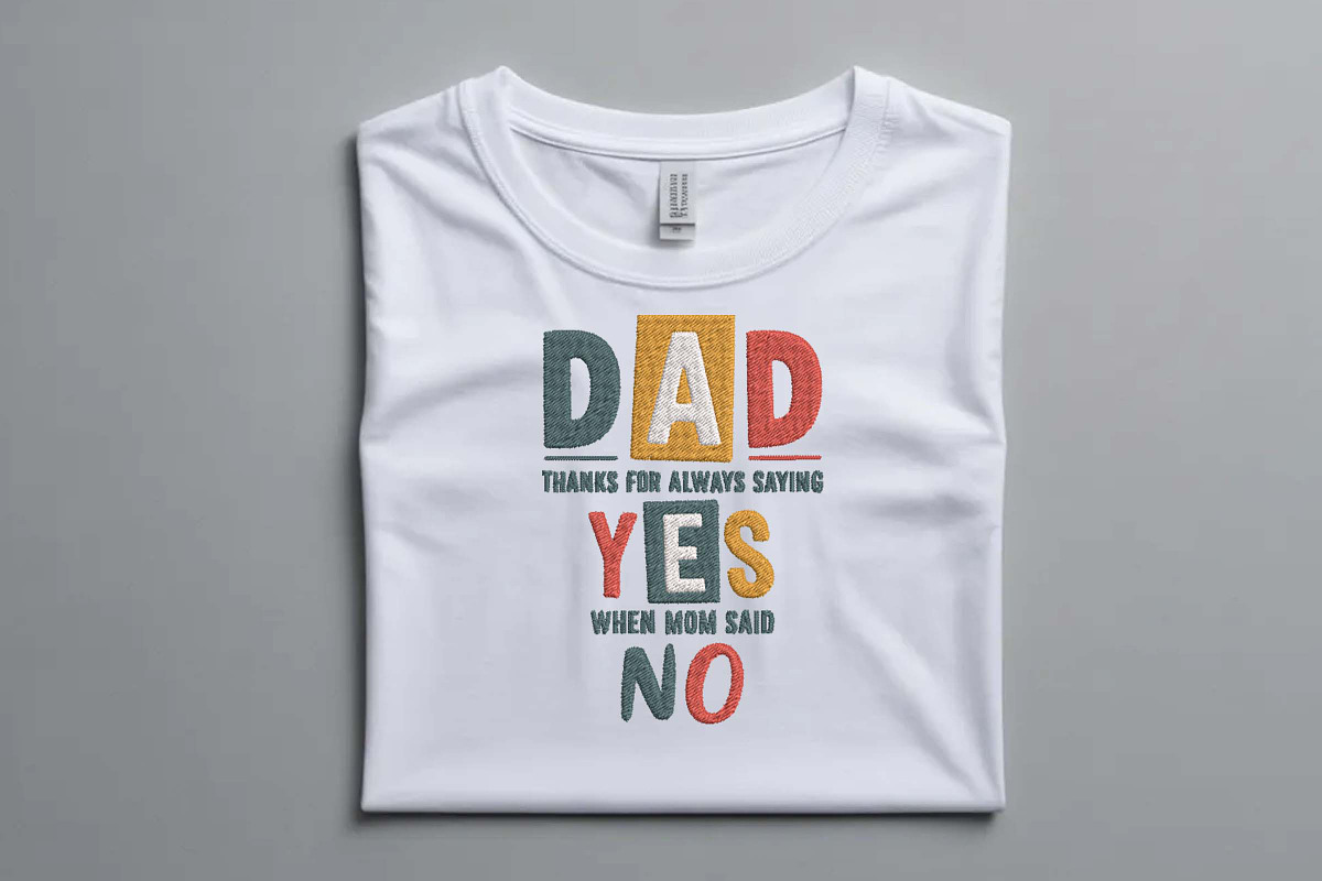 Funny Dad Yes Mom No Embroidery, a Decorative Illustration by Purpose Ekbal (Photo 2 of 3)