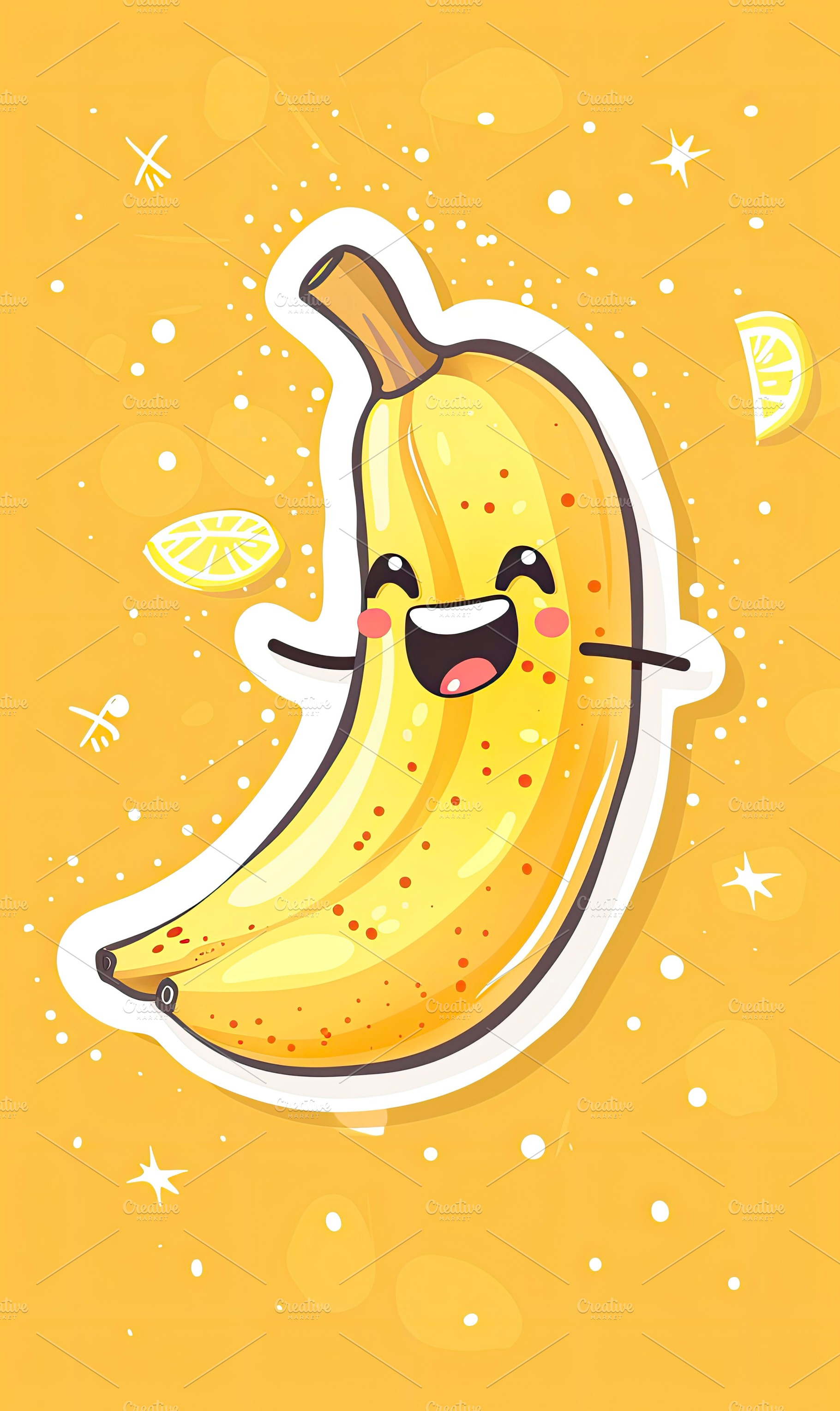 A playful and cheerful cartoon banan, a Photo by LOGOCREATIVE