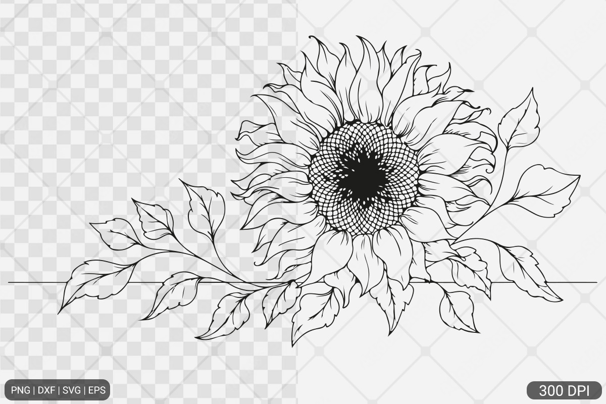 Sunflower Frame SVG PNG Bundle, an Illustration by Actual Pixel (Photo 9 of 23)