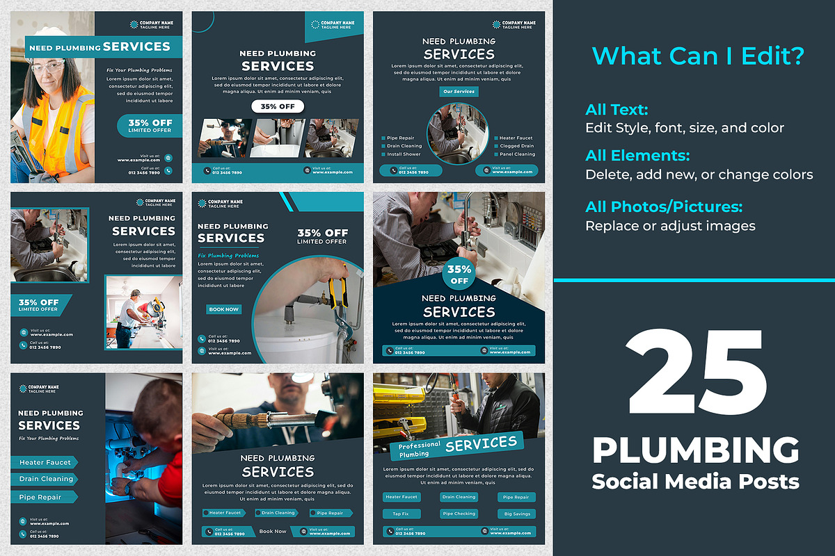 Plumbing Handyman PSD Post Bundle