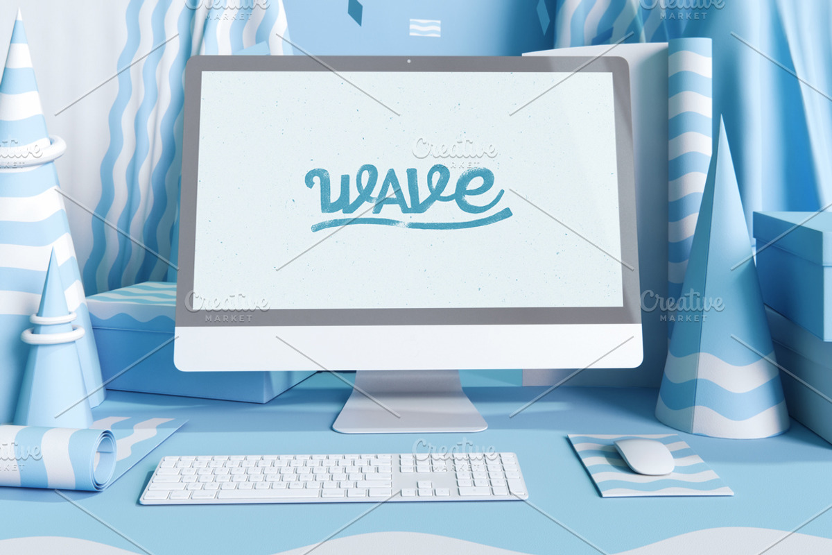 5 Colorful MockUp Workplace, a Mac Mockup by As Good As Possible (Photo 2 of 5)