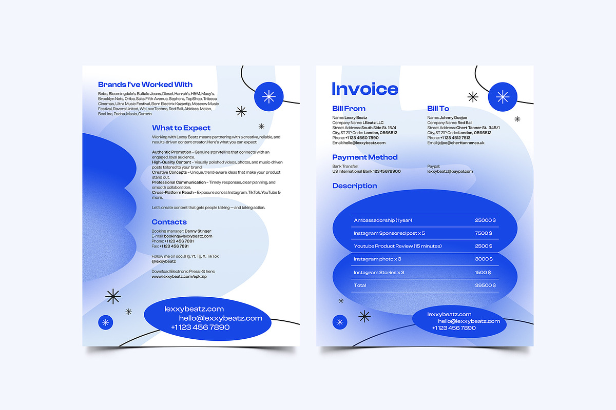 Influencer Media Press Kit / EPK, a Resume Template by vinyljunkie (Photo 4 of 4)