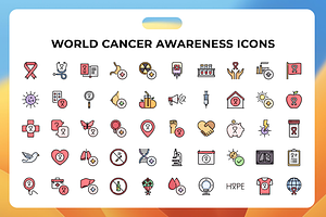 World Cancer Awareness Icons, a Duotone Icon by Wencory