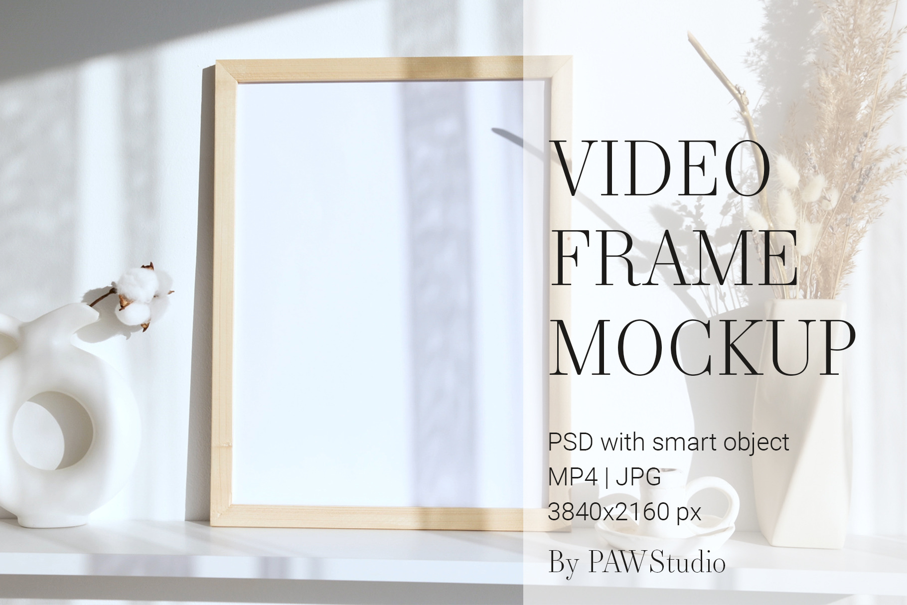 Video Photo Frame Mockup 3x4 MP4 vff, a Product Mockup by PawMockups