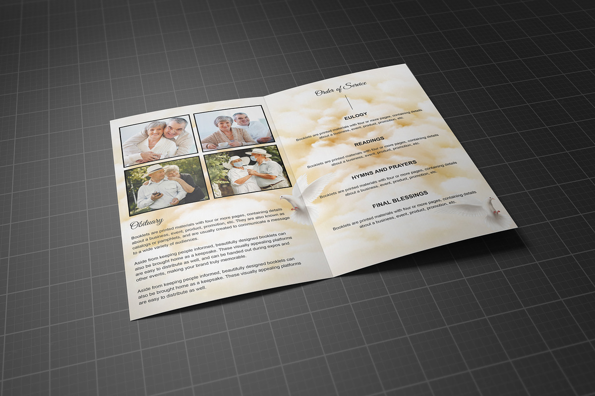 Funeral Program Template HEAVEN GATE, a Brochure Template by Madhabi Studio (Photo 4 of 6)