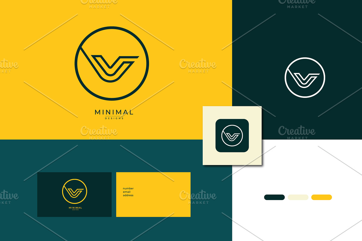 Monogram icon logo V, a Branding & Logo Template by idesign_4u