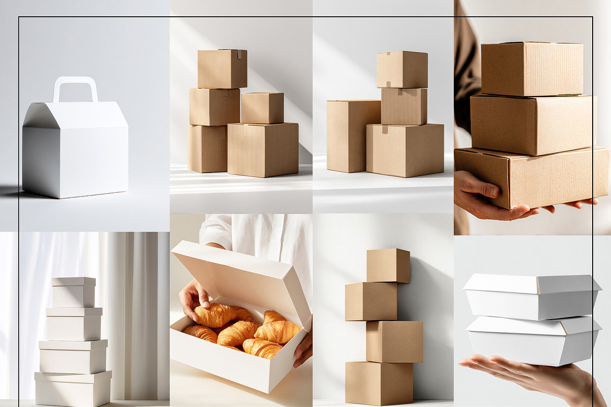 Mailer Box Mockup Set, a Packaging Mockup by Mego-studio (Photo 7 of 10)