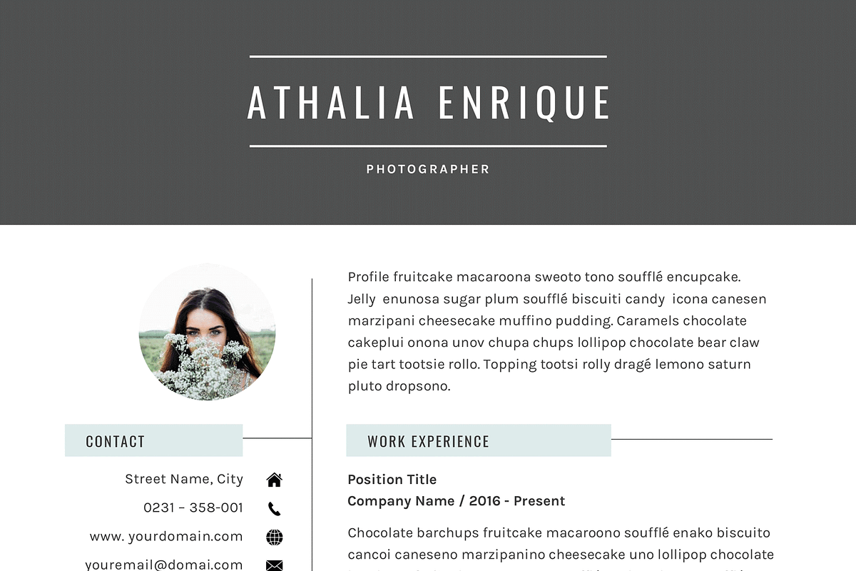 Creative Resume CV Template, a Resume Template by GResume (Photo 6 of 7)
