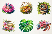 Botanical Summer Amphibians & PNG, a Seasonal Illustration by RobertsArt (Thumbnail 7 of 7)