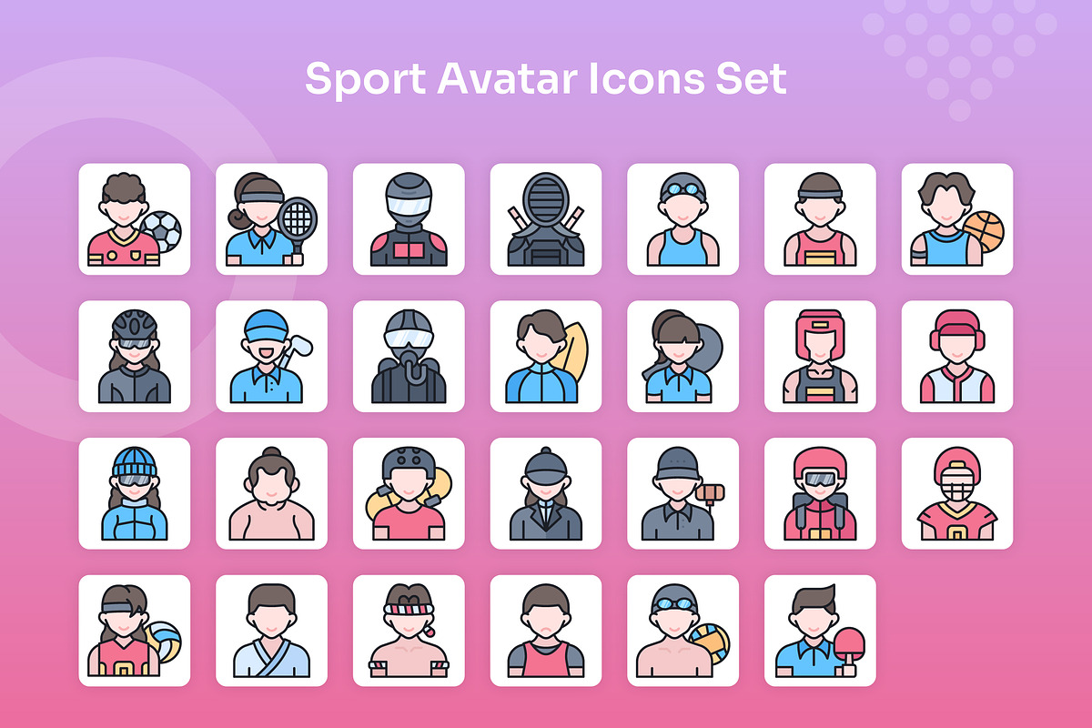 Sport Avatar Icons Set - Filled Line, an Icon by Kmg Design (Photo 2 of 2)