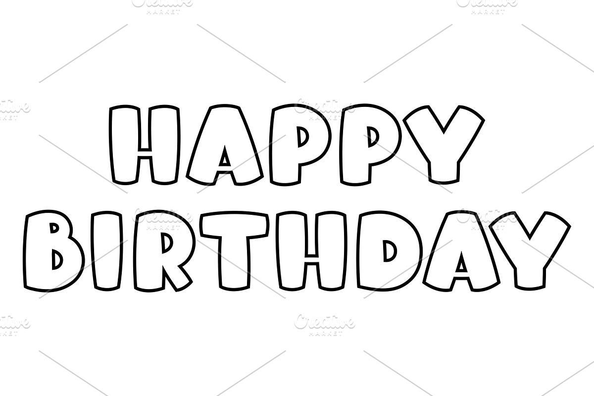Happy Birthday lettering., a Decorative Illustration by incomible