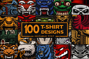 100 T-shirt Designs Bundle, an Illustration by Harry Kasyanov (Thumbnail 1 of 37)