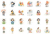 Watercolor Autumn Clipart Fall Girls, an Illustration by Sublimation Artist (Thumbnail 2 of 6)