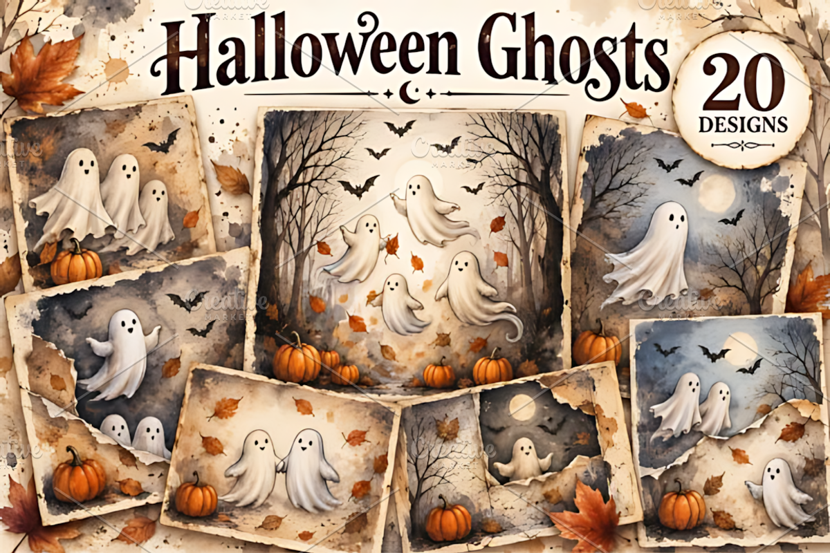 Halloween Ghosts Junk Journal, a Background Graphic by Coco Bloom (Photo 3 of 3)
