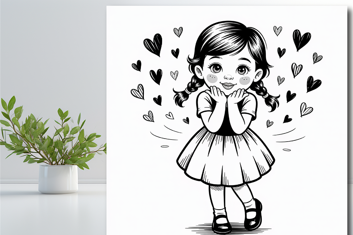 Girl With a Playful Expression Color, an Education Illustration by Design Zone (Photo 7 of 8)