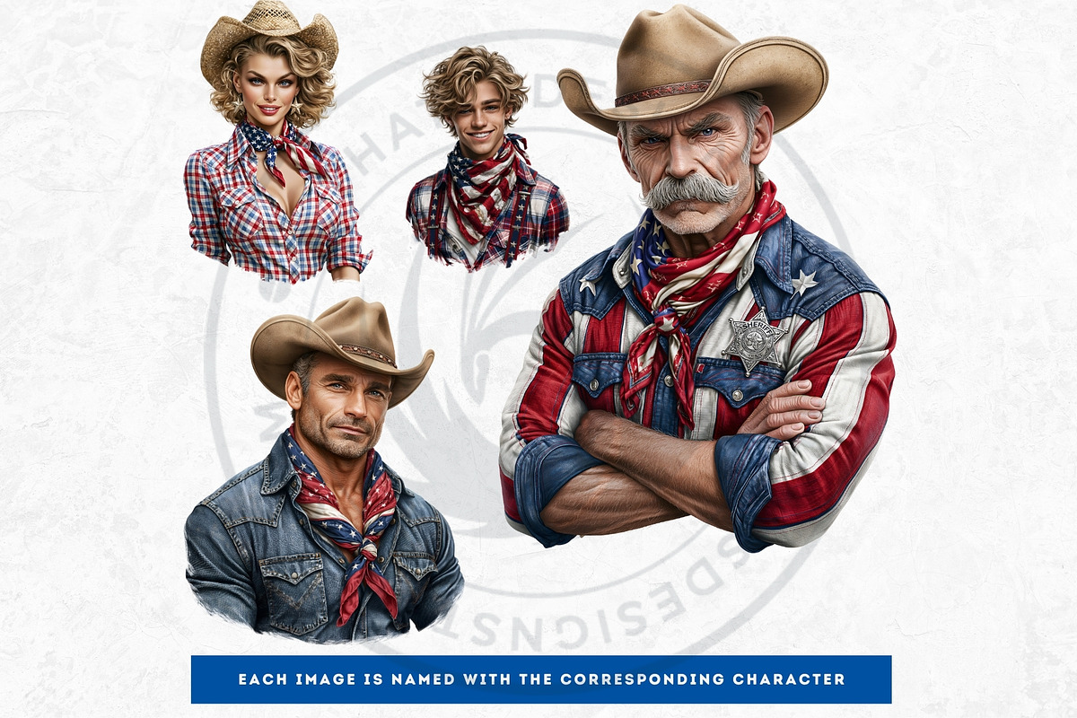4th of july Patriotic Characters V1, a Person Illustration by ThatsDesignArt (Photo 12 of 12)