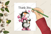 Whimsical Valentine Cat Clipart Bund, an Illustration by Creative Art (Thumbnail 7 of 9)