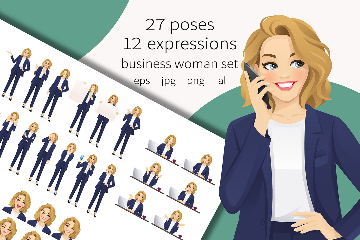Business woman kit, a Work Illustration by Volha Hlinskaya (Photo 1 of 6)