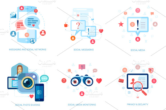 Flat Design Socialmedia Icons