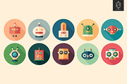 Funny robots colorful flat icon set, an Icon by Yury Velikanov (Thumbnail 3 of 3)