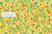Daffodils seamless pattern, a Pattern Graphic by SirenaArt (Thumbnail 5 of 11)