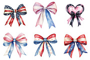 Coquette Bow USA Flag Sticker, an Illustration by DreamArtGraphic (Thumbnail 3 of 4)