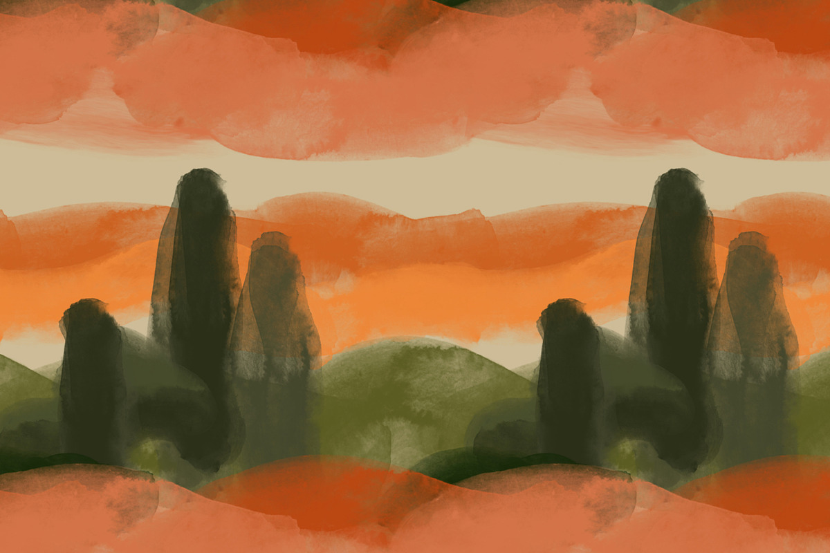 Orange abstract landscapes hills, a Pattern Graphic by Nocito Design (Photo 3 of 4)