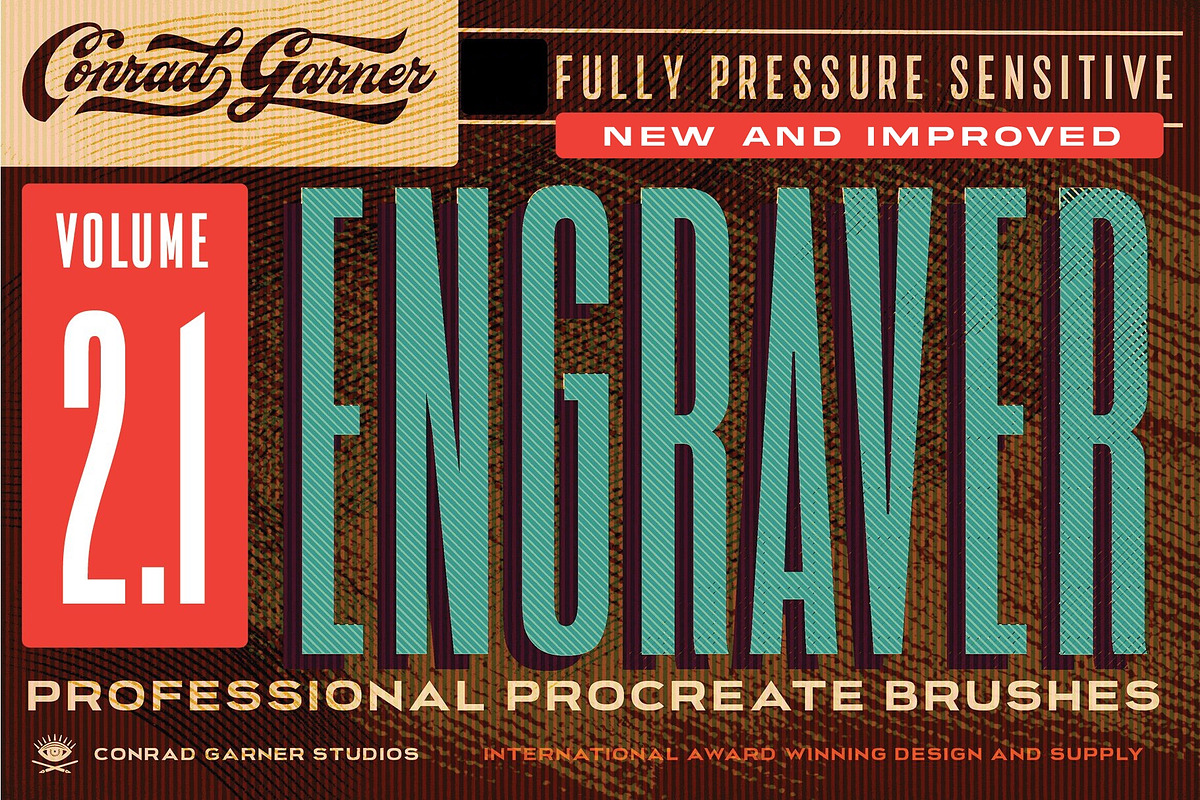 ENGRAVER 2.1 Brushes - Procreate, a Brush Add-On by Conrad Garner Studios (Photo 1 of 6)