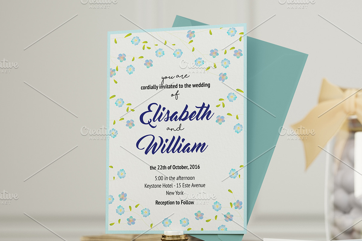 Forget Me Not - Wedding Invitation, an Invitation Template by Northern Kraft (Photo 1 of 3)