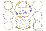 Crocus Vector Flower Wreaths, an Illustration by Amanda Ilkov (Thumbnail 1 of 3)